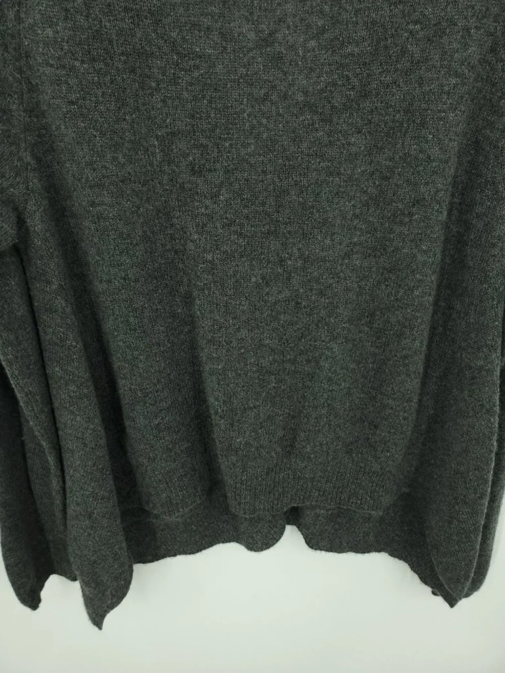 Sutton Studio Dark Gray 100% Cashmere V-Neck Cardigan Sweater Size L